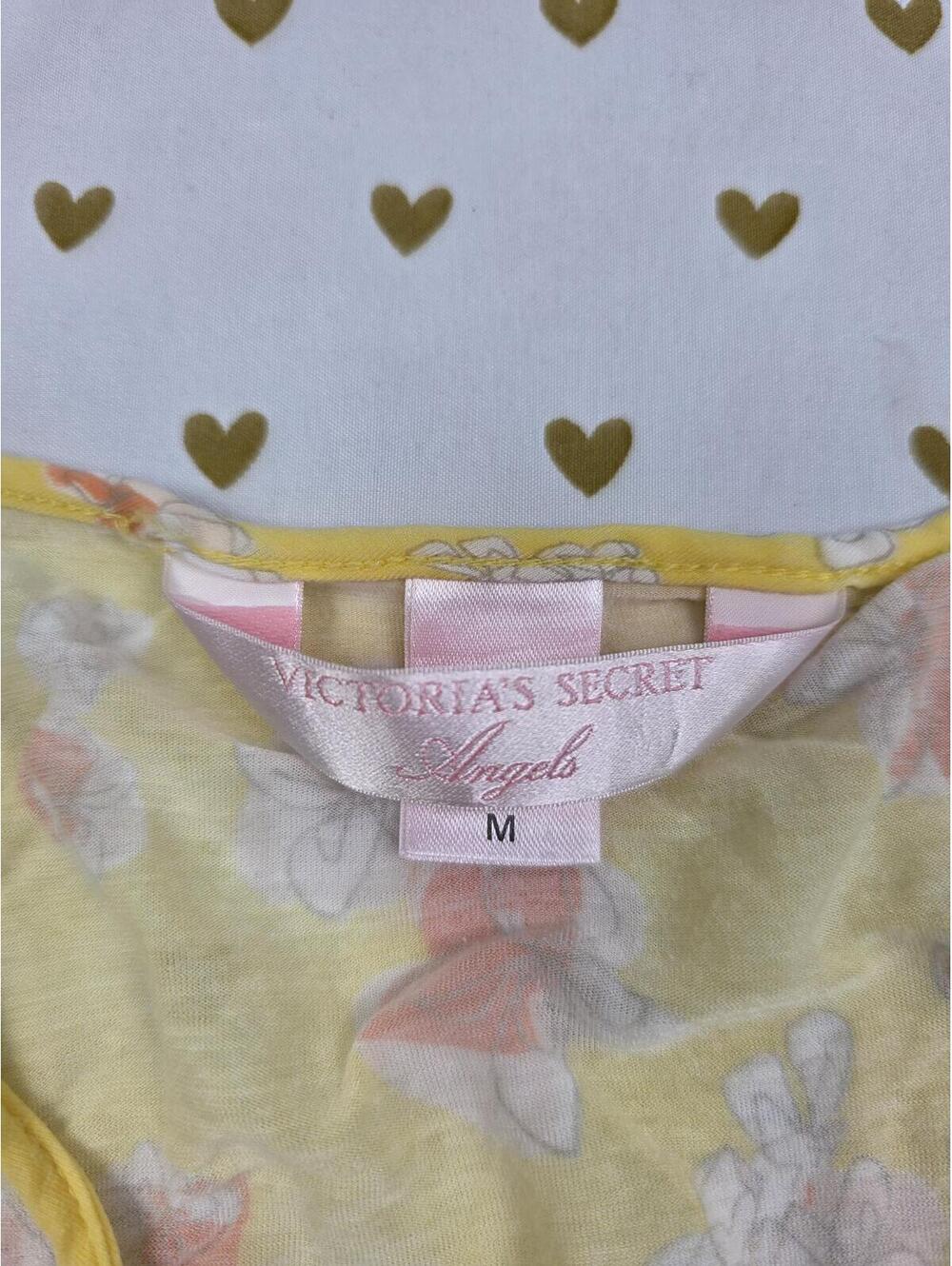 Victorias Secret Vintage ANGELS Medium Yellow Soft Sleep Dress Nightie Y2 MODAL - Picture 4 of 6